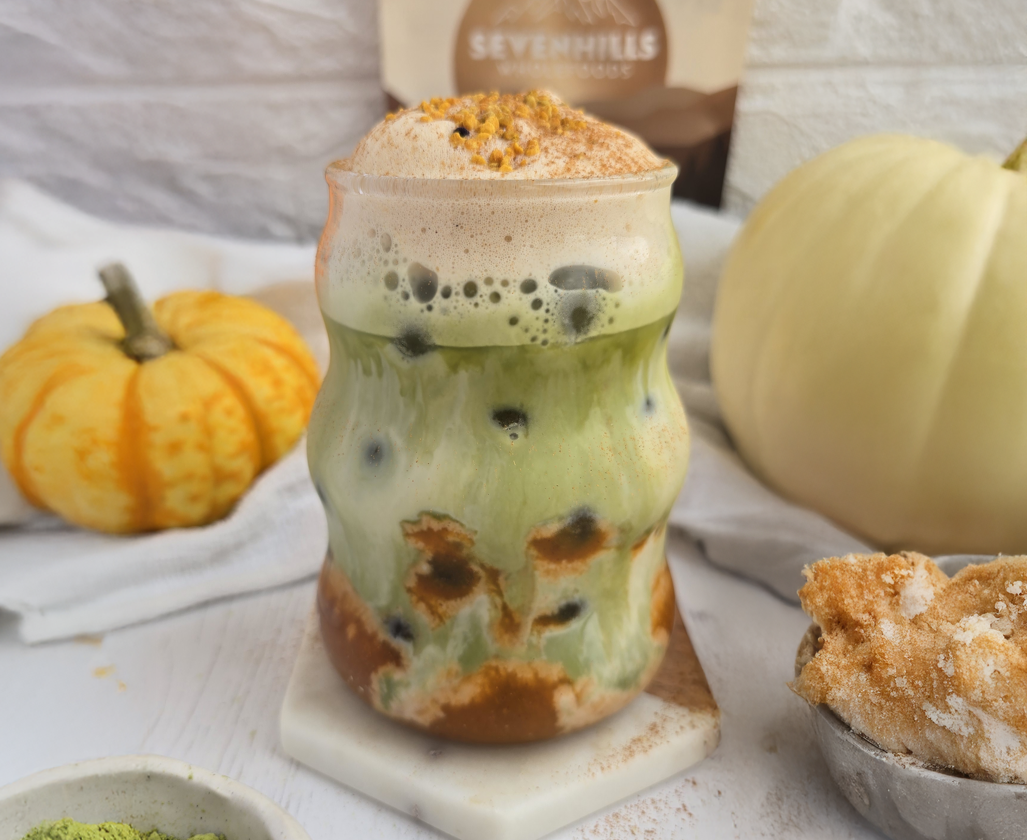Iced Pumpkin Matcha Latte