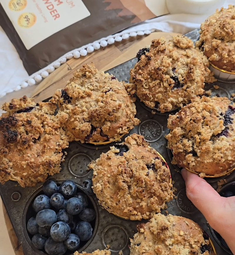 Blueberry Crumble Breakfast Muffins