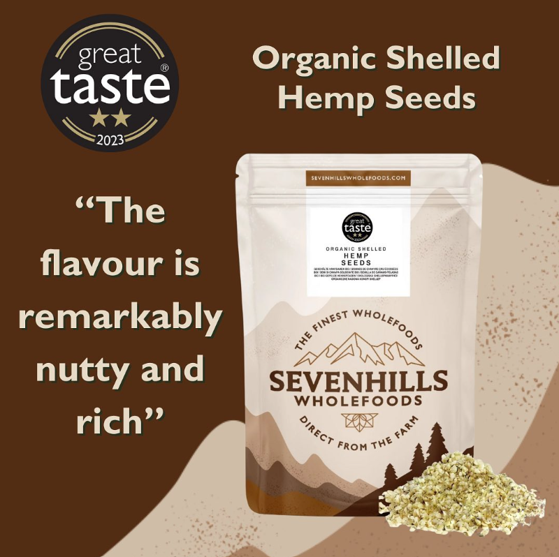 sevenhills wholefoods organic raw shelled hemp seeds great taste award 2023