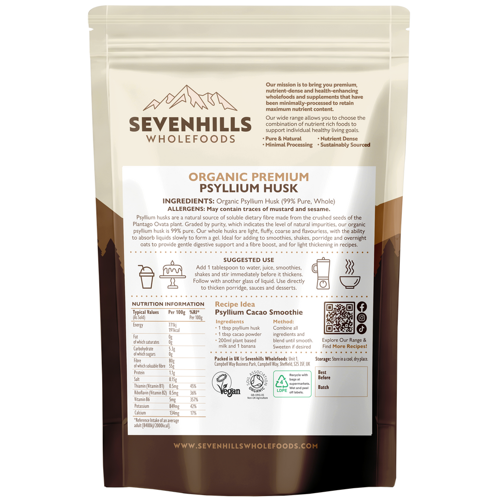 Premium Organic Psyllium Husk for High Fibre Support & Digestion