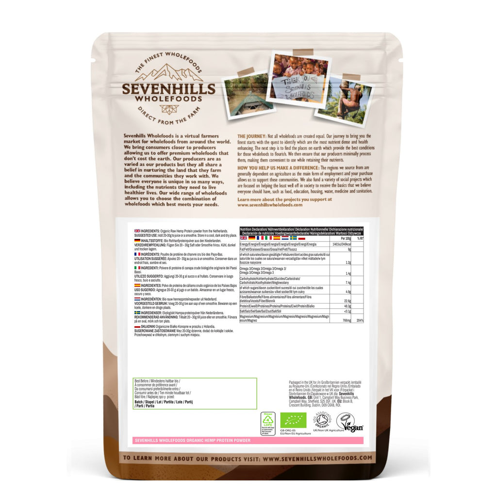 Sevenhills Wholefoods Organic Raw Hemp Protein Powder
