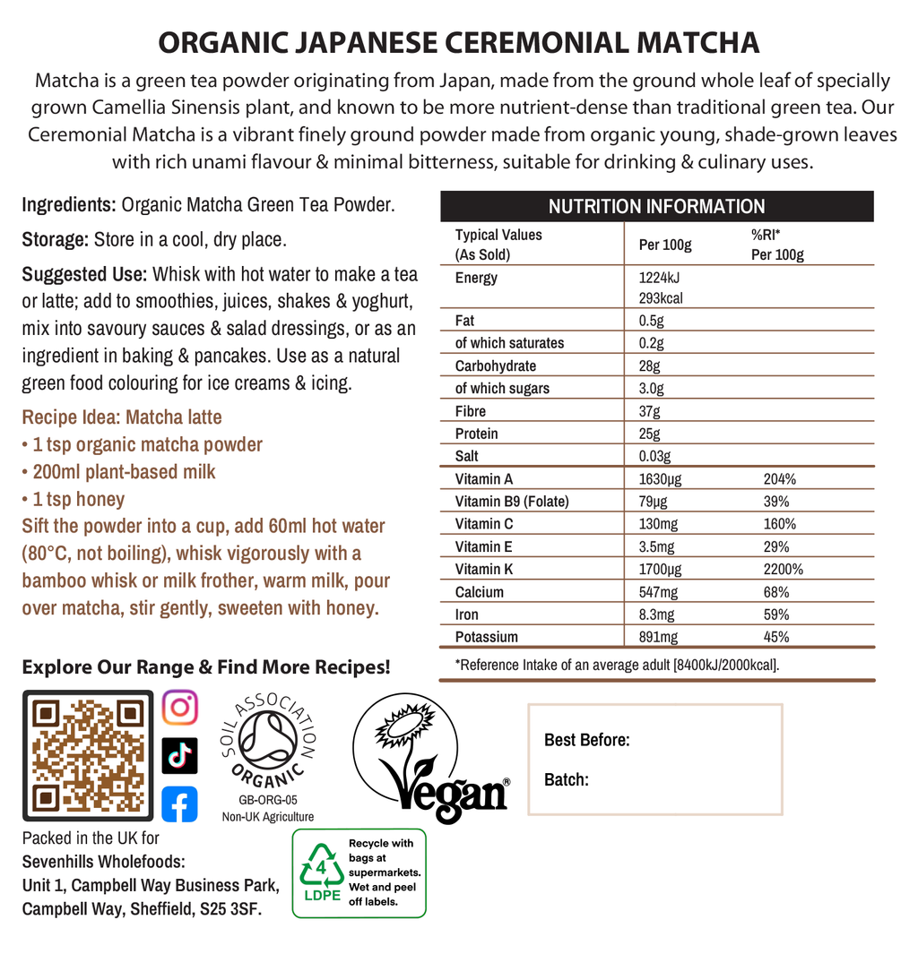 Organic Japanese Ceremonial Matcha Green Tea Powder
