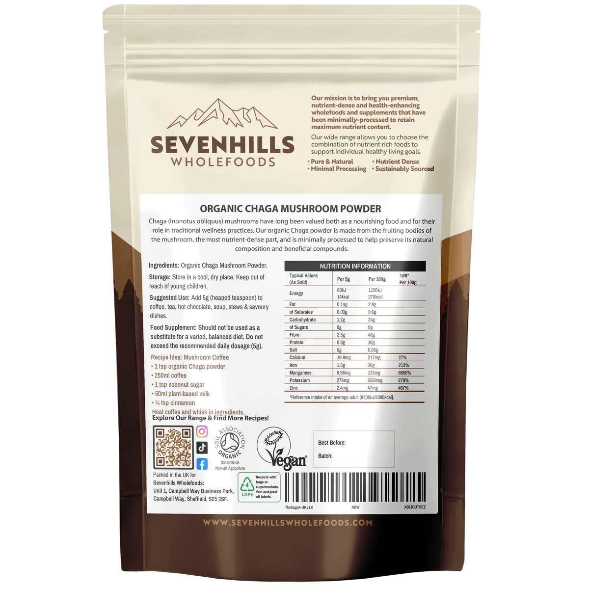 Organic Chaga Mushroom Powder