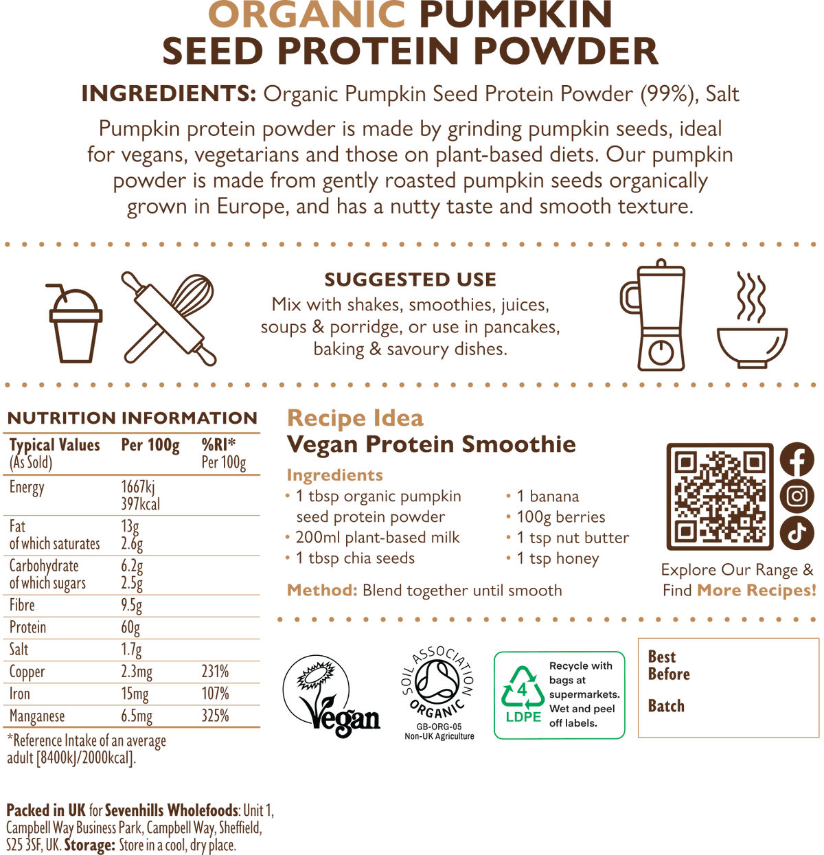 Organic Pumpkin Seed Protein Powder