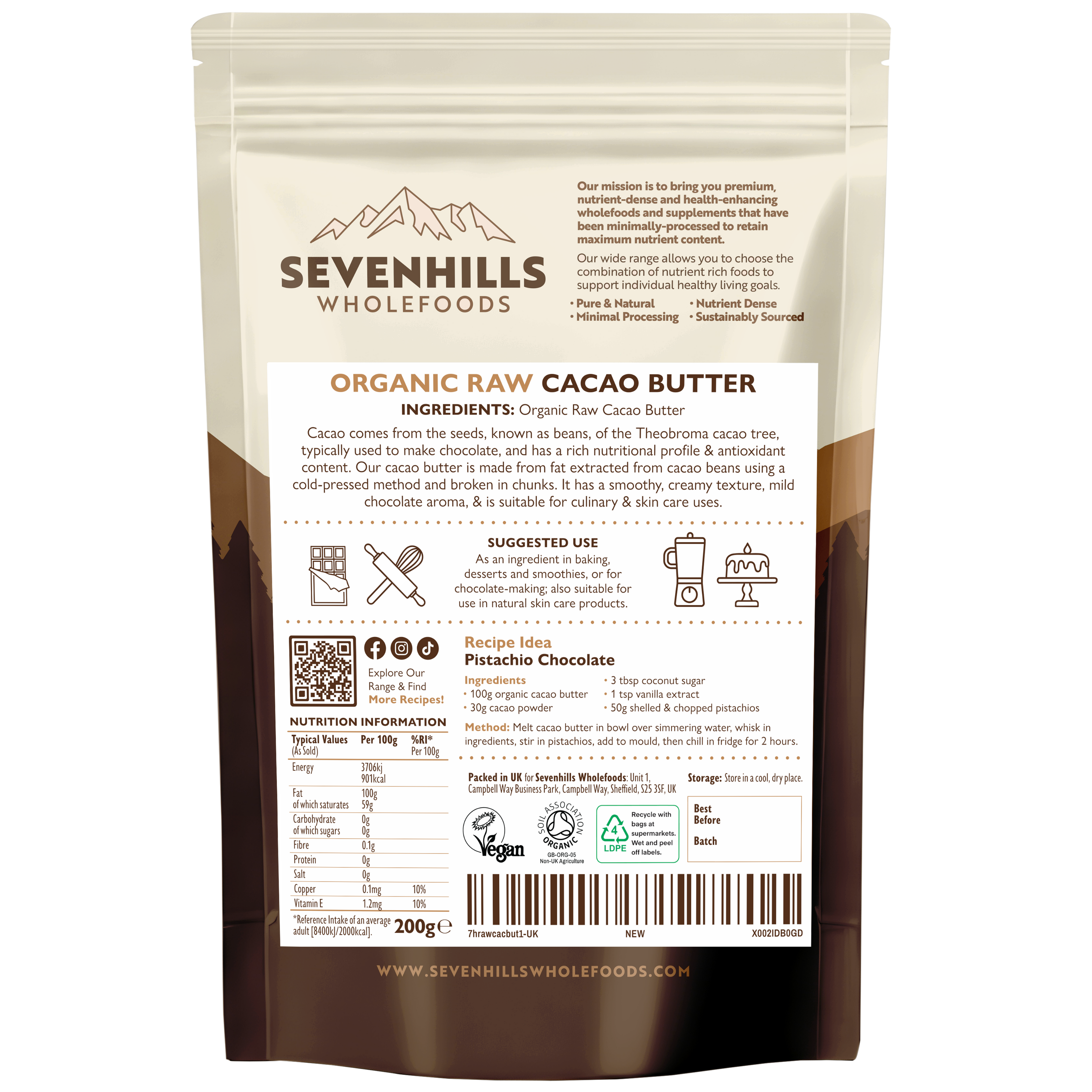 Organic Raw Cacao Butter (Chunks)