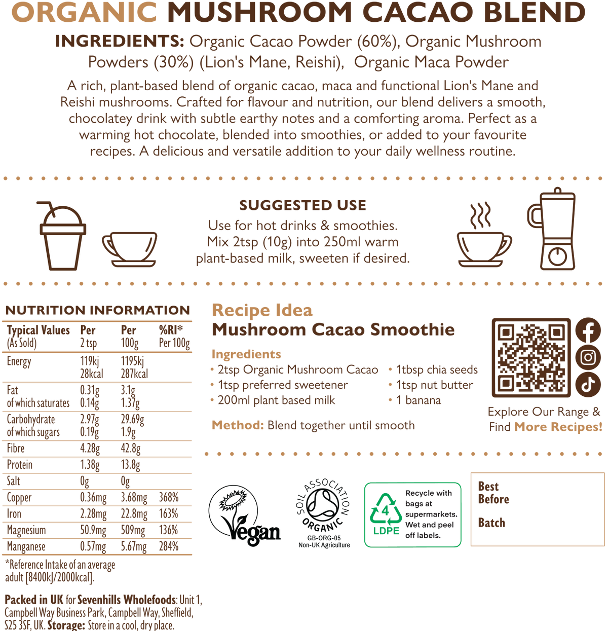 Organic Mushroom Cacao Blend