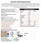 Organic Super Green Blend with Spirulina, Chlorella, Wheatgtass & Barley Grass