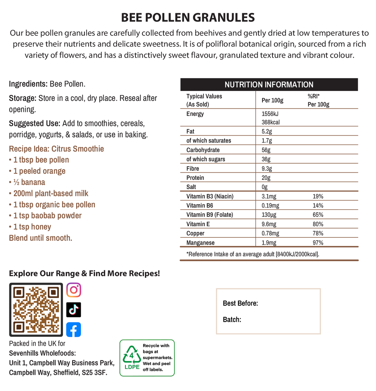 Bee Pollen Granules