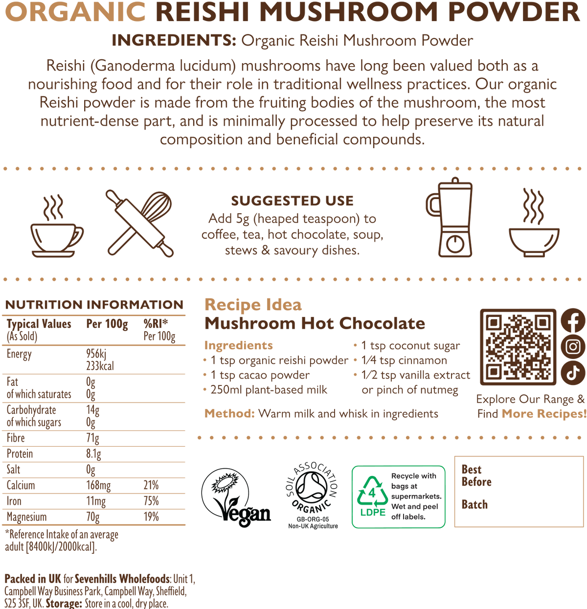 Organic Reishi Mushroom Powder