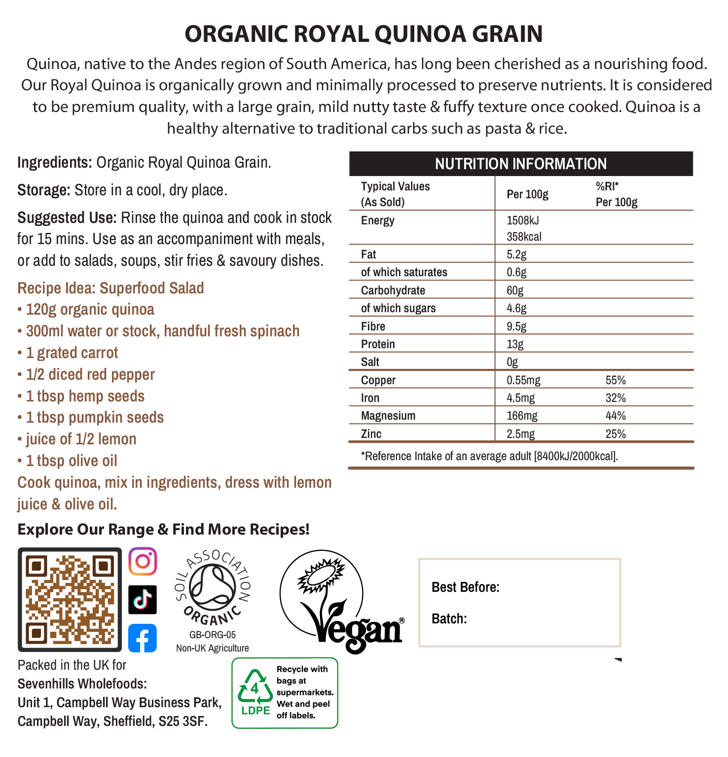 Organic Royal Quinoa Grain