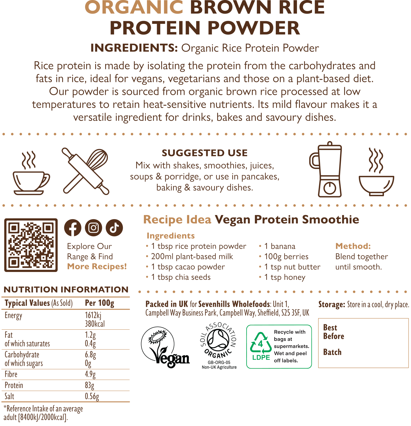 Organic Brown Rice Protein Powder