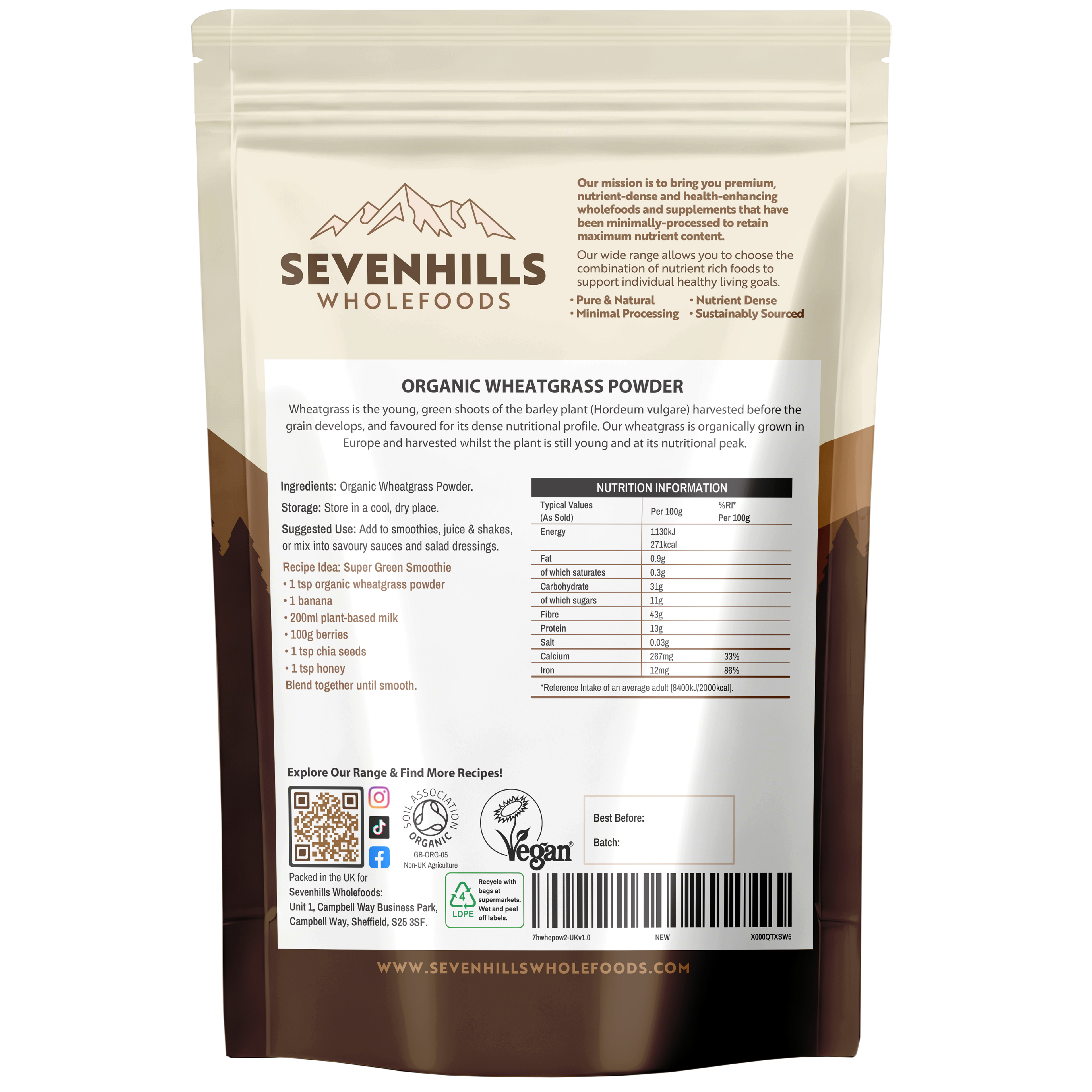 Organic European Wheatgrass Powder