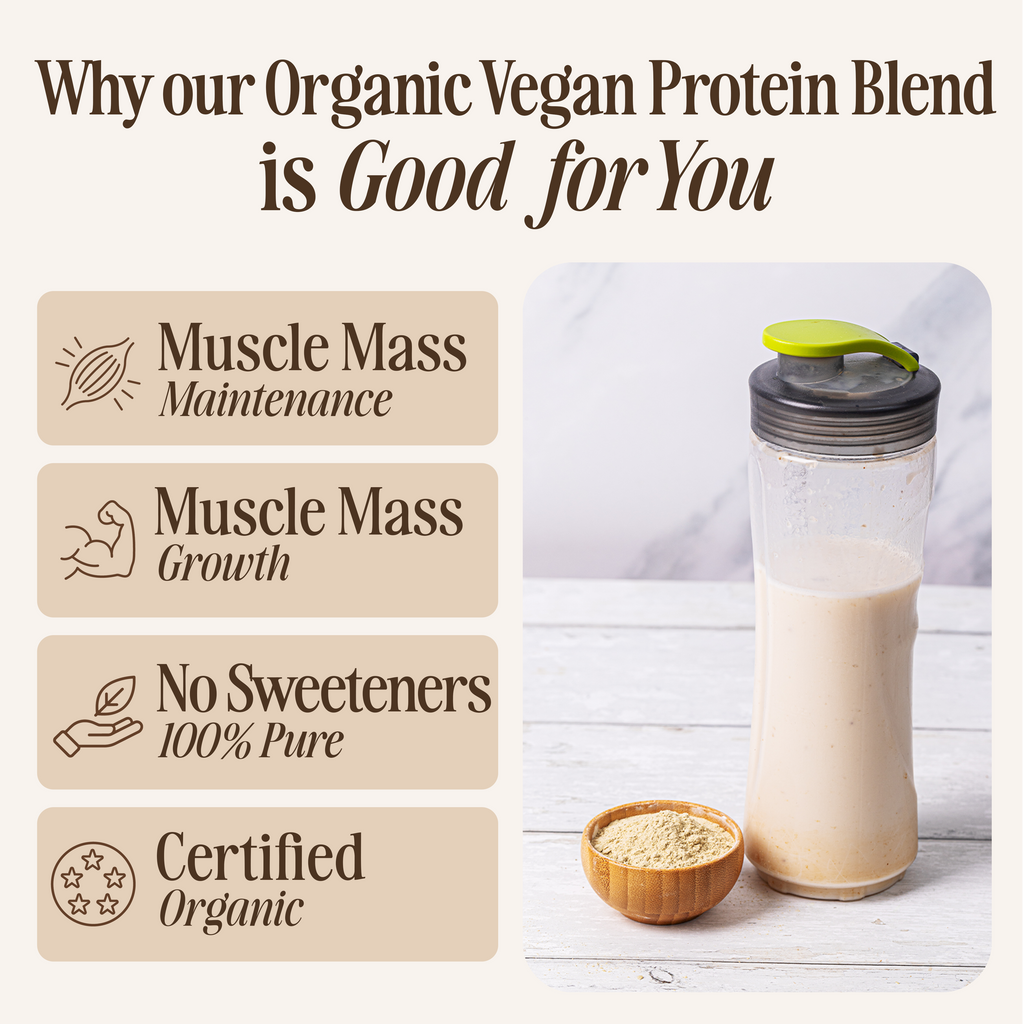 Organic Vegan Protein Blend with Pea, Hemp & Rice