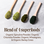 Organic Super Green Blend with Spirulina, Chlorella, Wheatgtass & Barley Grass