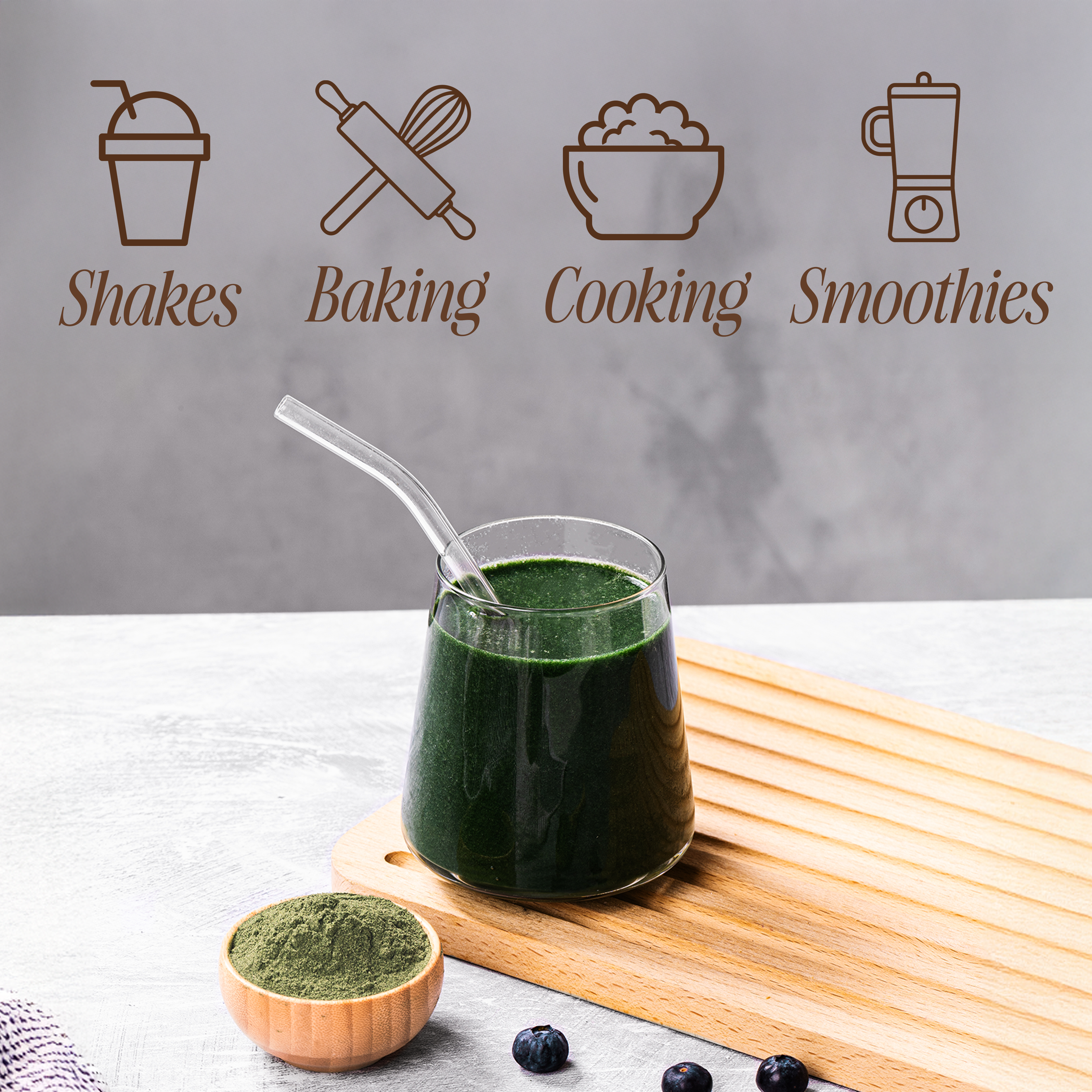 Organic Super Green Blend with Spirulina, Chlorella, Wheatgtass & Barley Grass