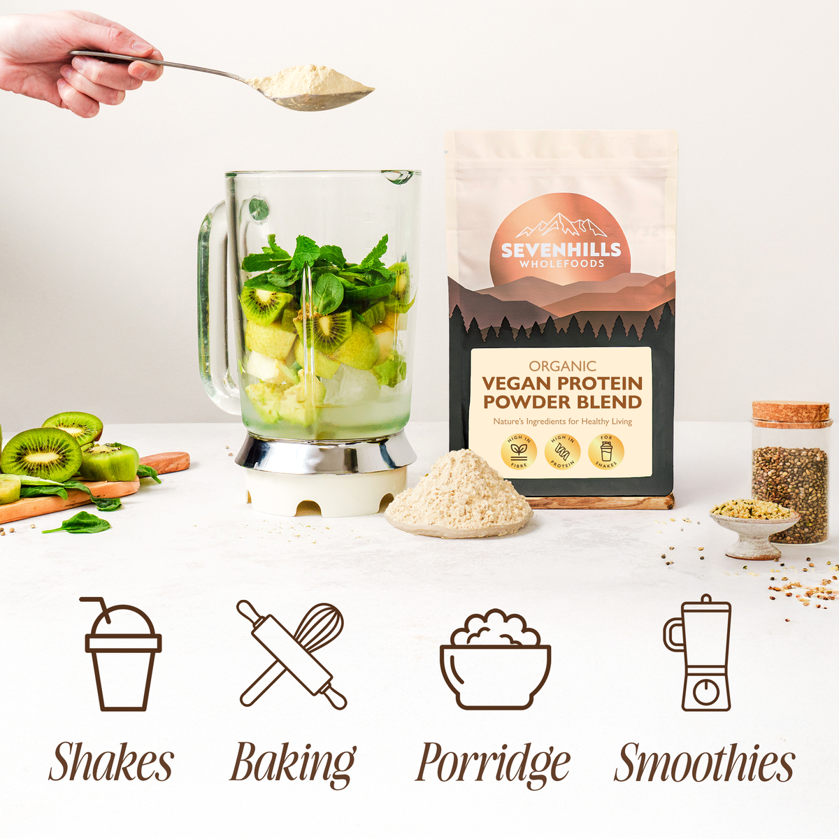 Organic Vegan Protein Blend with Pea, Hemp & Rice