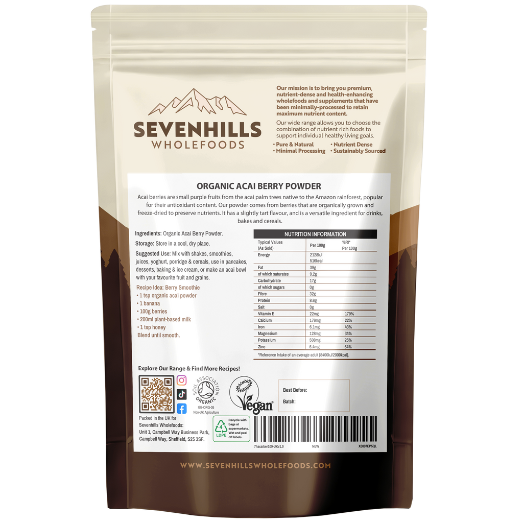 Organic Acai Berry Powder, Freeze-Dried